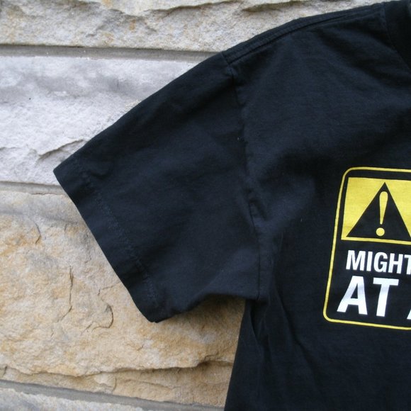 Funny Warning Sign T-Shirt Size M - Picture 5 of 8